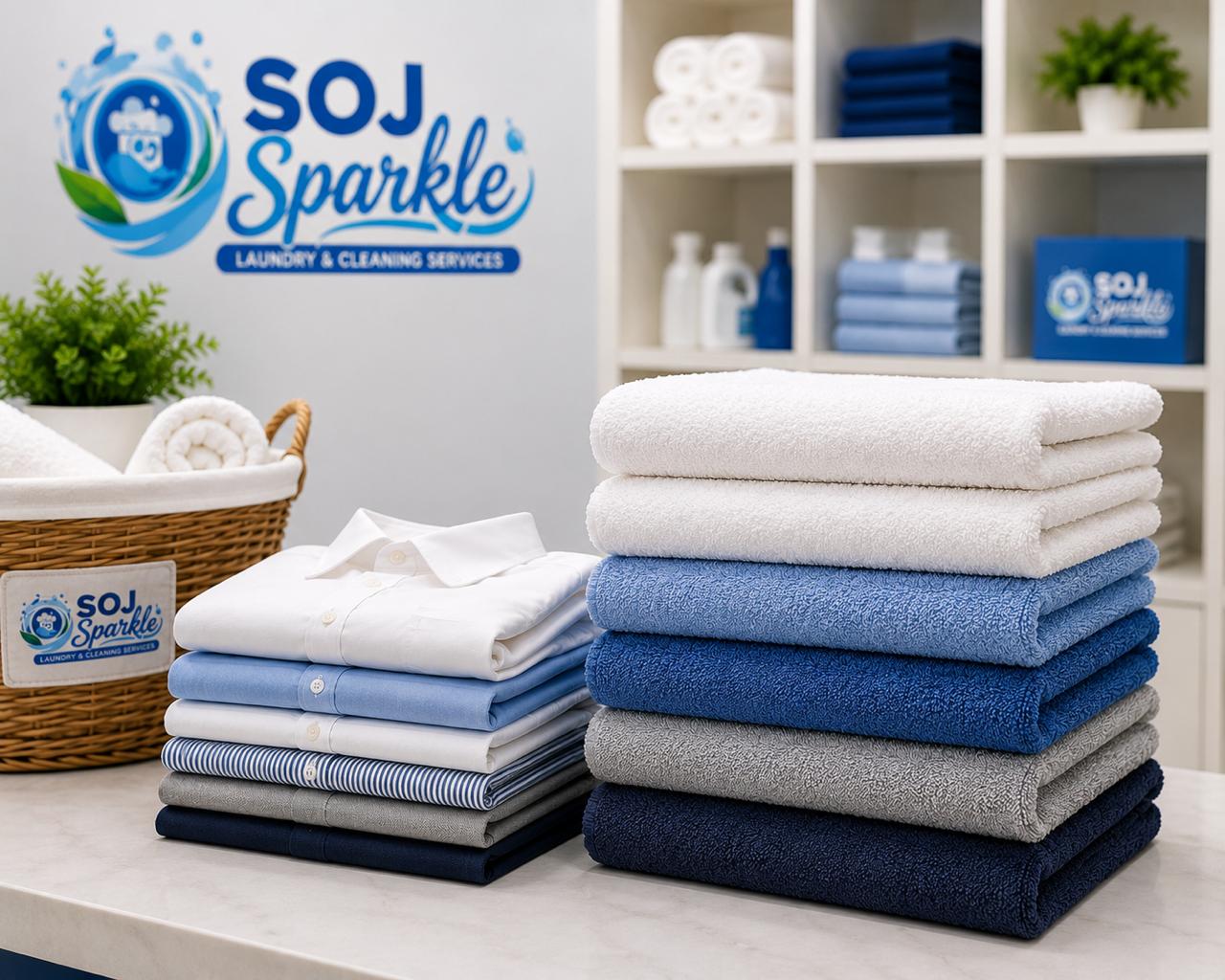 Neatly folded laundry and towels